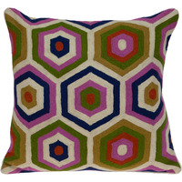 Parkland Collection Acia Contemporary Multicolored Pillow Cover With Poly Insert