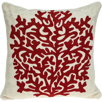 Parkland Collection Canna Accent Beige Pillow Cover With Poly Insert