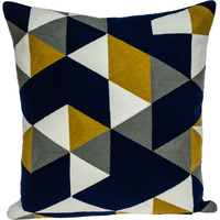 Parkland Collection Tringo Contemporary Multicolor Pillow Cover With Poly Insert