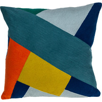 Parkland Collection Fushix Contemporary Multicolor Pillow Cover With Poly Insert