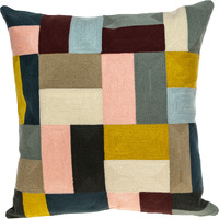 Parkland Collection Bollix Contemporary Multicolor Pillow Cover With Poly Insert