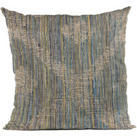 Plutus Blue Diamond Jacquard Luxury Throw Pillow Double sided  12" x 20", Jacquard - Blue