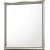 Square Molded Wooden Frame Dresser Mirror, Antique Silver