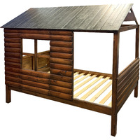 TWIN LOG CABIN LOW LOFT RUSTIC WALNUT