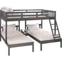 FULL OVER DOUBLE TWIN BED LOFT BUNK IN DARK GREY FINISH