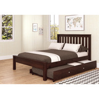 FULL CONTEMPO BED WITH TRUNDLE BED DARK CAPPUCCINO FINISH