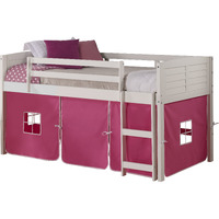 TWIN LOUVER LOW LOFT WHITE W/PINK TENT