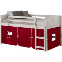TWIN LOUVER LOW LOFT WHITE W/RED TENT