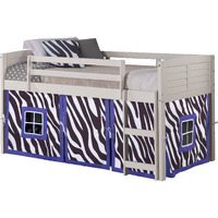 TWIN LOUVER LOW LOFT WHITE W/ZEBRA TENT