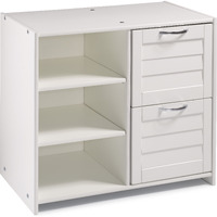 LOUVER LOW LOFT 2 DR CHEST/SHELVES WHITE