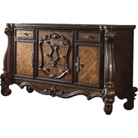 Traditional Wooden Dresser with 5 Drawers and 2 Cabinets, Brown