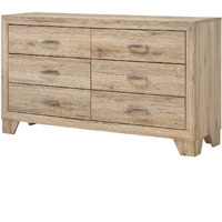 Wooden Nightstand with 6 Storage Drawers, Brown