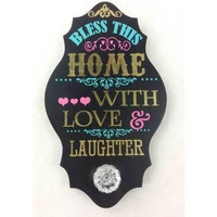 MDF gold Plaque w/knobs-HOME..