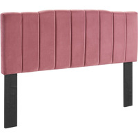 Camilla Channel Tufted King/California King Performance Velvet Headboard - Dusty Rose