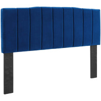 Camilla Channel Tufted King/California King Performance Velvet Headboard - Navy