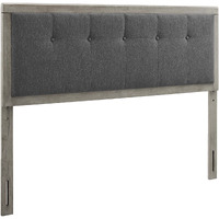 Draper Tufted King Fabric and Wood Headboard - Gray Charcoal