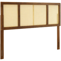 Delmare Cane Full Headboard - Walnut