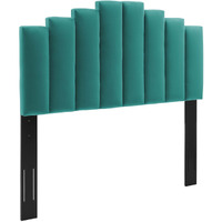 Noelle Performance Velvet King/California King Headboard - Teal