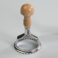 RAVIOLI STAMP - SILVER-WOODEN HANDLE