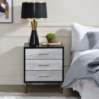 AC00842 - Nightstand, Black, Silver & Gold Finish - Myles