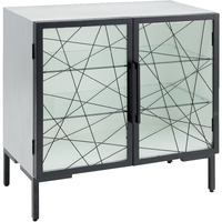 Checkmate Cabinet - Checkmate White and Mirror