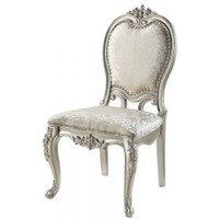 ACME Bently Side Chair(Set-2), Fabric & Champagne Finish