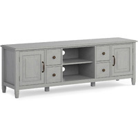 Connaught SOLID WOOD 72 inch Wide TV Stand in Fog Grey For TVs up to 80 inches