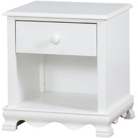 Nightstand with 1 Drawer and 1 Open Shelf, White