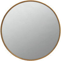 Mirror with Round Metal Frame and Ring Holder, Brass