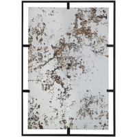Tui 32 Inch Accent Wall Mirror, Antique Style Rectangular Black Metal Frame
