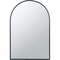 Cod 36 Inch Wall Mounted Mirror, Wide Arched Design Black Metal Frame