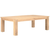 Syka 35 Inch Modern Coffee Table, Acacia Wood, Plank Top, Natural Brown