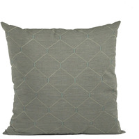 Plutus Urban Grey Kona Embroydery, Some Shine To This Pattern Luxury Throw Pillow - Double sided  20" x 36" King