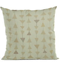 Plutus Natural Manti Embroydery, Some Of The Triangles Have Metalic Threads Luxury Throw Pillow - Double sided  18" x 18"