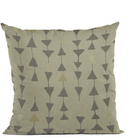 Plutus Pebble Manti Embroydery, Some Of The Triangles Have Metalic Threads Luxury Throw Pillow - Double sided  12" x 20"