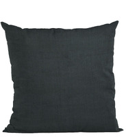 Plutus Black Solid Shiny Velvet Luxury Throw Pillow - Double sided  24" x 24"