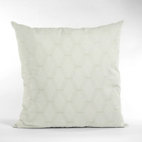 Plutus Vanilla Diamond Shiny Fabric With Embroydery Luxury Throw Pillow - Double sided  18" x 18"