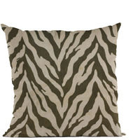 Plutus Tribal Zebra Zebra Print Velvet Luxury Throw Pillow - Double sided  26" x 26"