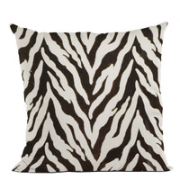 Plutus Ebony/Ivory Zebra Zebra Print Velvet Luxury Throw Pillow - Double sided  20" x 20"