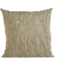 Plutus Golden Yarns Shiny Fabric With Twig Pattern Luxury Throw Pillow - Double sided  26" x 26"