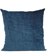 Plutus Navy Lux Velvet Shiny Velvet Luxury Throw Pillow - Double sided  18" x 18"