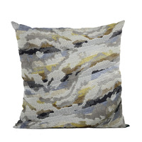 Plutus Velvet Crest Black, Gray, Citrine Handmade Luxury Pillow - Double sided  20" x 30" Queen