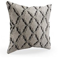 Plutus Brown Beige Diamond Animal Faux Fur Luxury Throw Pillow - Double sided  16" x 16"