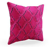 Plutus Fuchsia Purple Diamond Animal Faux Fur Luxury Throw Pillow - Double sided  24" x 24"