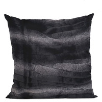 Plutus Black Graphite Furever Animal Faux Fur Luxury Throw Pillow - Double sided  24" x 24"