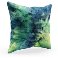 Plutus Green Yellow Blue Northern Lights Animal Faux Fur Luxury Throw Pillow - Double sided  20" x 36" King