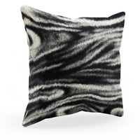 Plutus Black White Galaxy Animal Faux Fur Luxury Throw Pillow - Double sided  26" x 26"