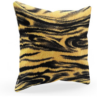 Plutus Yellow Galaxy Animal Faux Fur Luxury Throw Pillow - Double sided  26" x 26"