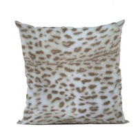 Plutus Brown Taupe Savannah Cat Animal Faux Fur Luxury Throw Pillow - Double sided  26" x 26"