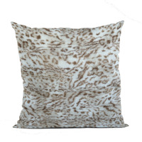 Plutus Light Brown Luxe Lash Animal Faux Fur Luxury Throw Pillow - Double sided  18" x 18"